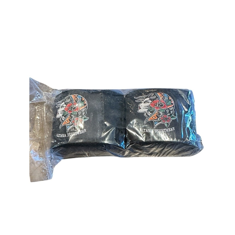 Gitana‎ Fightwear Boxing Hand Wraps 180" Elastic MMA Muay Thai New Pair Black